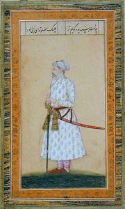 Książę w mieczu, z Małego Albumu Clive (nieprzezroczysta akwarela na papierze) autorstwa Mughal School