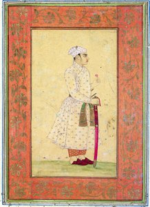Młody szlachcic dworu Mogołów, z Dużego Albumu Clive (podbarwiony rysunek z wc na papierze) autorstwa Mughal School
