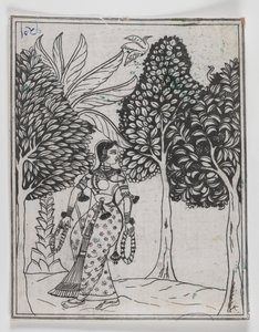 Kamod Ragini, 1605-1610 (tusz na papierze) autorstwa Mughal School