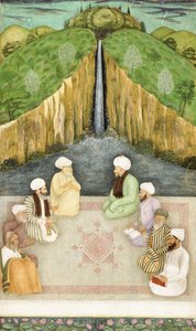 Mędrcy w dyskusji religijnej, ok.1680 autorstwa Mughal School