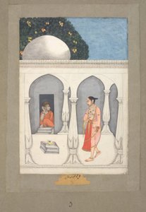 Muhammad Faqirullah Khan Kobieta odwiedzająca świątynię śiwaicką, ok. 1750 (gwasz na papierze) autorstwa Muhammad Faqirullah Khan