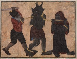 Demon w łańcuchach, ok. godz. 1453. autorstwa Muhammad Siya Qalam