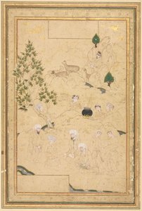 Piknik w górach, ilustracja na jednej stronie, ok. 1930 r. 1550-1600. autorstwa Muhammadi