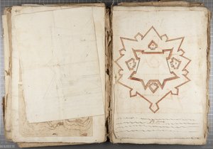Portfolio rysunków Mutio Oddi z Urbino i innych - Po Fume, c.1635-40 (pióro i atrament na papierze w oprawie) autorstwa Muzio Oddi