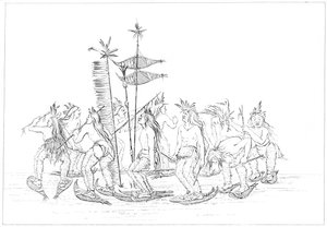 Taniec w rakietach śnieżnych Chippewa, 1841.