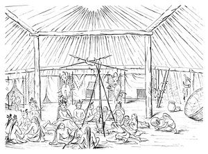 Wnętrze tipi, 1841. autorstwa Myers and Co