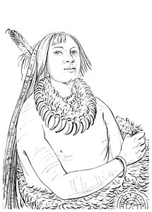 Portret tego, który pędzi przez środek, Indianin, 1841. autorstwa Myers and Co