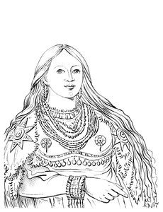 Portret norki, Indianki, 1841.