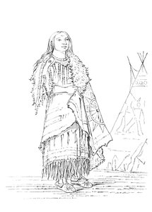 Portret kobiety, która uderza wielu, Indianka, 1841.
