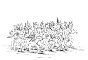 Plemię Siuksów wykonujące taniec niedźwiedzia, 1841 r.