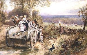 Podglądanie psów autorstwa Myles Birket Foster
