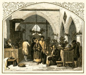 Tarasowanie kościoła na Boże Narodzenie autorstwa Myles Birket Foster
