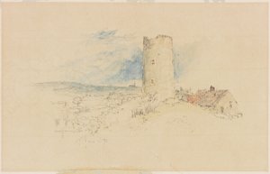 Old Windmill on Windmill Hills, Gateshead (ołówek i akwarela na papierze (wklejone na tablicę)) autorstwa Myles Birket Foster