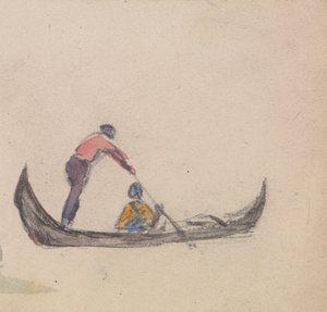 Jedno z grupy trzech badań gondoli autorstwa Myles Birket Foster