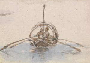 Jedno z grupy trzech badań gondoli autorstwa Myles Birket Foster
