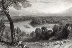 Tamiza z Richmond Hill, sztychowana przez J. Saddlera, druk: Cassell, Petter und Galvin autorstwa Myles Birket Foster