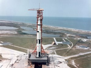 Apollo 15 na wyrzutni w Kennedy Space Center na Florydzie, USA, 1971.