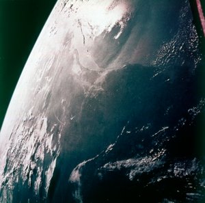 Ziemia z kosmosu - wybrzeże Zatoki Perskiej, Houston i Zatoka Galveston, USA, lata 80. XX wieku. autorstwa NASA Images