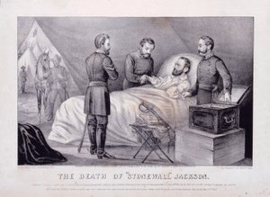 Śmierć "Stonewalla" Jacksona (litografia) autorstwa N. and Ives J.M. (1824 95) Currier