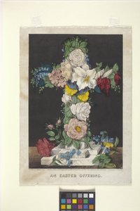 Ofiara wielkanocna (litografia ręcznie kolorowana)