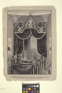 Corpo do Presidente Mártir, Abraham Lincoln (litografia) polonês