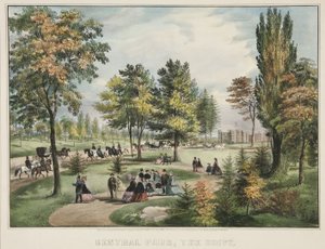 Central Park - The Drive autorstwa Currier and Ives
