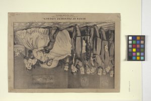 Śmierć prezydenta Lincolna (litografia ręcznie kolorowana)