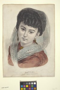 Hattie (litografia ręcznie kolorowana)