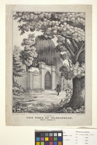 Lafayette At The Tomb Of Washington (litografia ręcznie kolorowana)