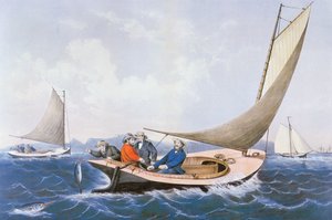 Trollowanie na niebieskie ryby u wybrzeży Maine autorstwa Currier and Ives