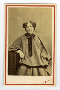 Portret pisarki George Sand (1804-1876) (Aurore Dupin), baronowej Dudevant. Wizytówka autorstwa Nadar