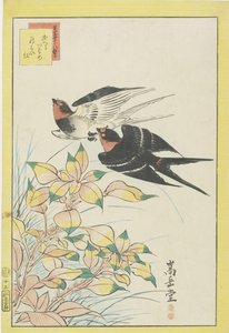 Homing Swallows and Red Leaves, 1859 (kolorowe drzeworyty)