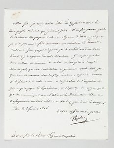 Podpisany list od Napoleona do jego pasierba, księcia Eugène de Beauharnais Napoleon
