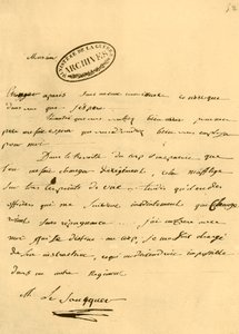 List Napoleona do Le Saucquera, urzędnika wojennego, 3 czerwca 1791, 1921.