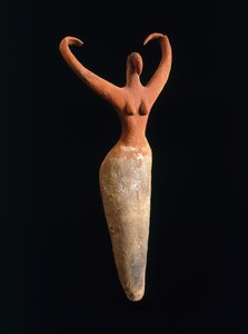 Figura kobieca, ca. 3500-3400 p.n.e. (glina i pigment)
