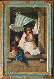 Scena Rewolucji Greckiej (olej na płótnie) autorstwa Narciso Malatesta