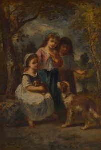 Trzy małe dziewczynki, ok.1870 autorstwa Narcisse Virgile Diaz de la Peña
