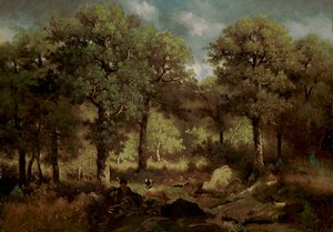 Wnętrze lasu w Fontainebleau autorstwa Narcisse Virgile Diaz de la Peña