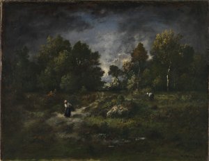 Pejzaż leśny ze zbieraczami drewna autorstwa Narcisse Virgile Diaz de la Peña