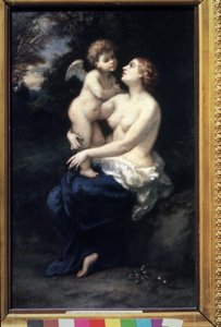 „Wenus trzymająca Kupidyna na kolanach” (Wenus z Kupidynem na kolanach). Obraz Narcyza Virgilio Diaz de la Pena (1807-1876) XIX-wieczne Muzeum Sztuk Pięknych im. Puszkina, Moskwa autorstwa Narcisse Virgile Diaz de la Peña