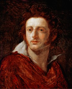 Portret włoskiego poety i dramaturga Ugo Foscolo (1778-1827) Obraz Natale Schiavoni (1777-1858) XIX-wieczna Florencja, Galeria Sztuki Nowoczesnej