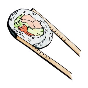 Roladka sushi z pałeczkami autorstwa Natalie Bruns