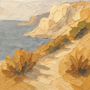 Teksturowane klify nad oceanem autorstwa Natalie Bruns