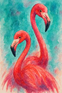 Tropikalne różowe flamingi autorstwa Natalie Bruns