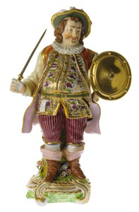 Angielska porcelanowa figurka z XVIII wieku przedstawiająca aktora Davida Garricka autorstwa Nathan Benn