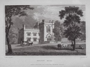 Bolton Hall (grawerowanie) autorstwa Nathaniel (after) Whittock