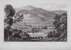 Otley Bridge, Wharfdale (grawerowanie) autorstwa Nathaniel (after) Whittock
