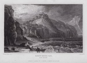 Robin Hoods Bay, niedaleko Whitby (rycina) autorstwa Nathaniel (after) Whittock