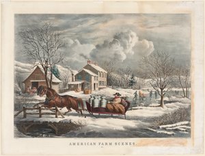 Amerykańskie sceny rolnicze, zima 1853. autorstwa Nathaniel Currier
