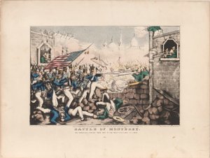 Bitwa pod Monterey / Amerykanie wdzierają się na główny plac, 23 września 1846 r. autorstwa Nathaniel Currier